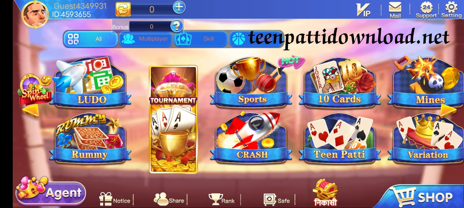 Available Games On Teen Patti Party App