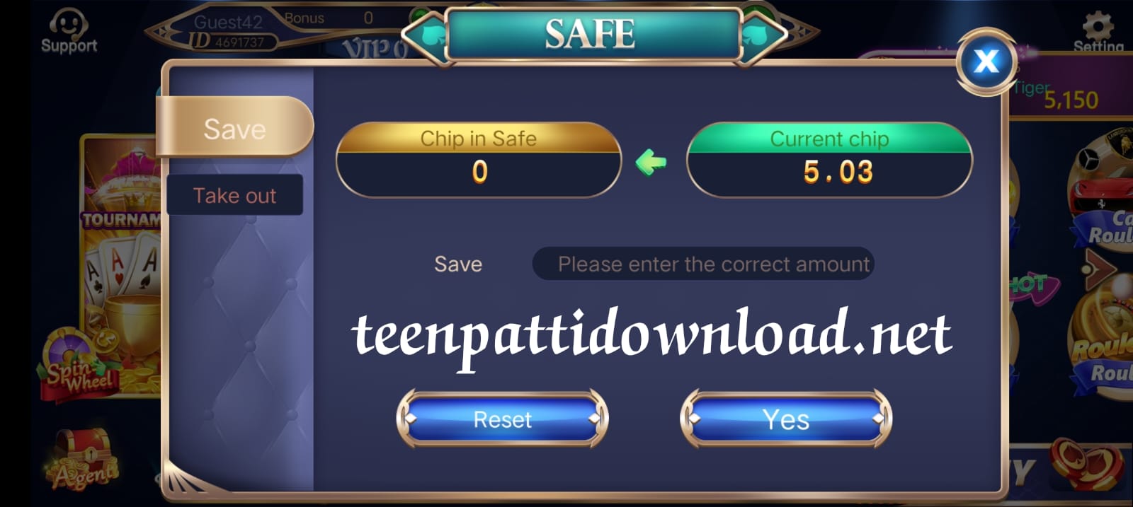 Safe Button Program In Teen Patti Go App
