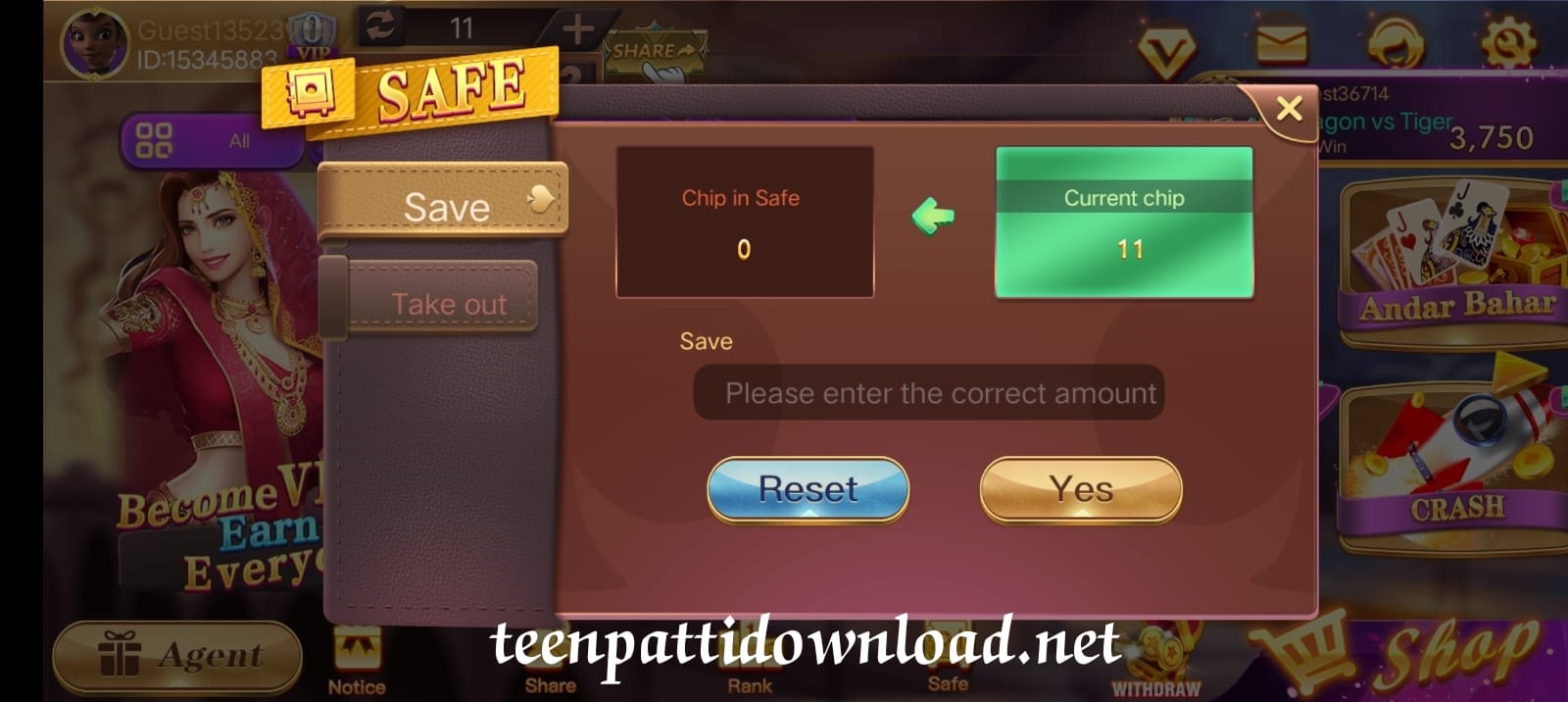 Teen Patti King App Safe Button Program App