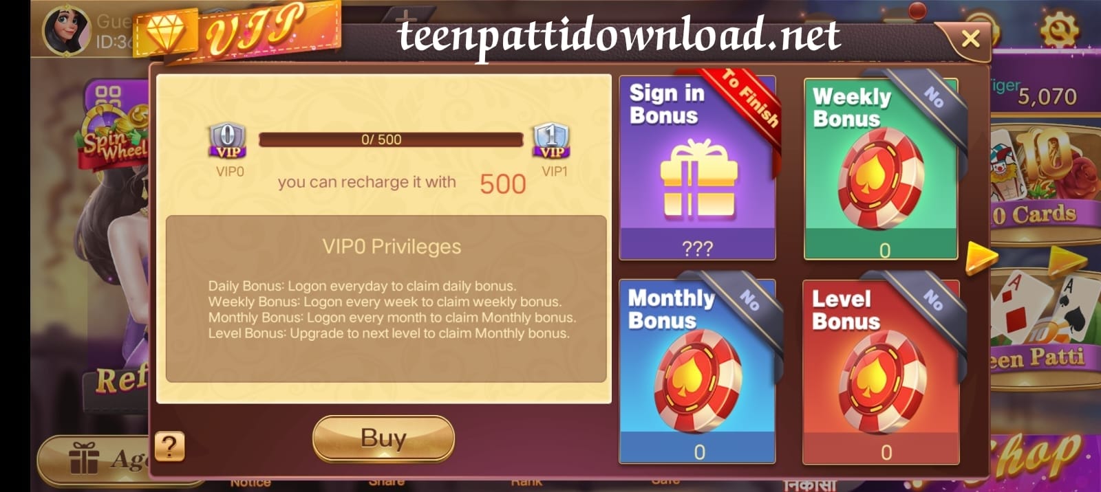 VIP Program In Teen Patti King App